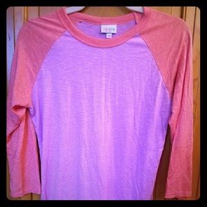 New Pink+Orange Lularoe Baseball Tee